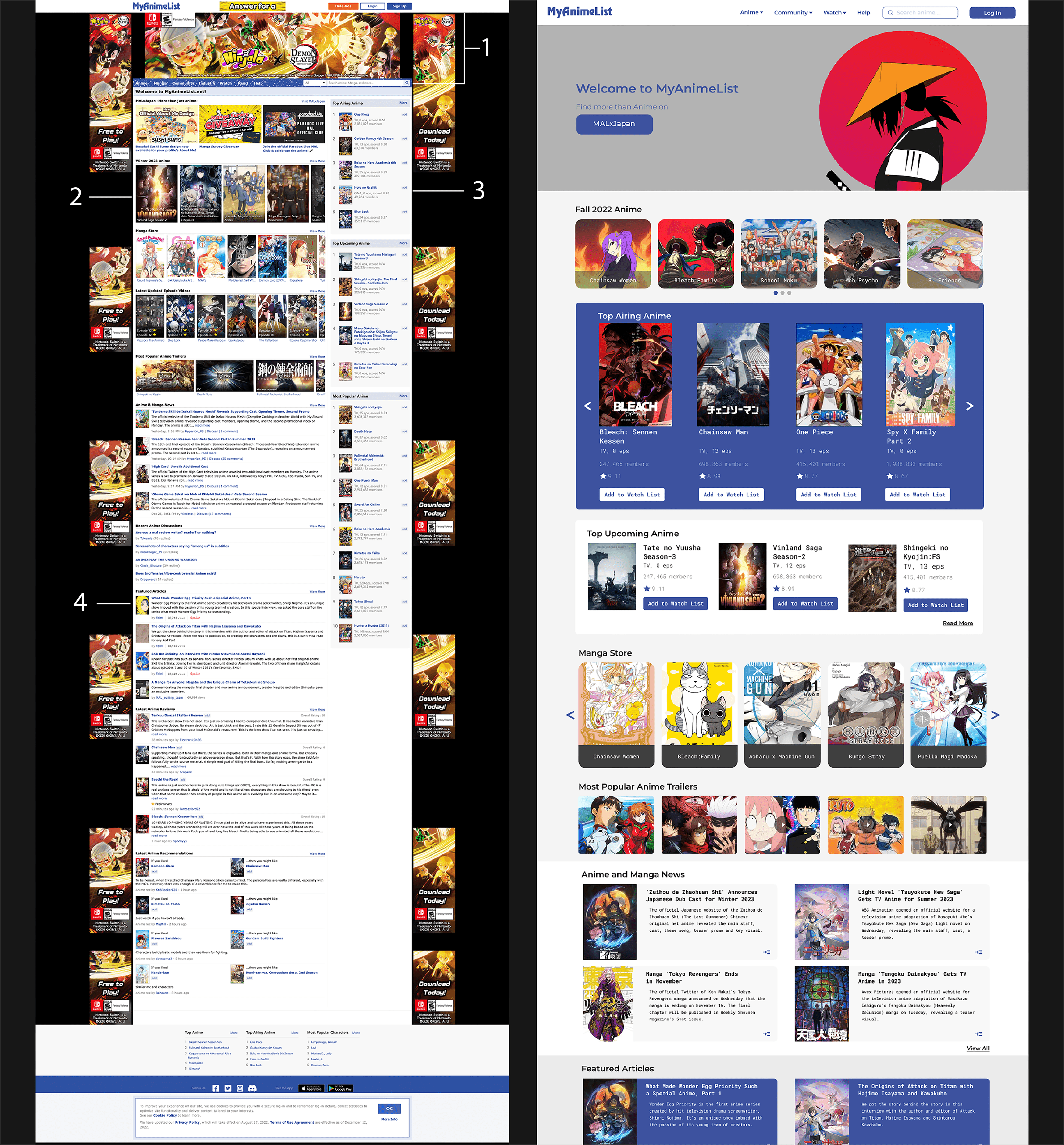 changes in home page